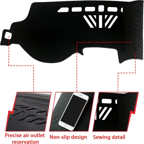Miniatura 2 de Tapete para cubierta de tablero de instrumentos compatible con Cadillac CTS 2003-2007, protector antideslizante con protección solar (2003-2007)