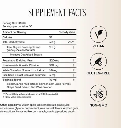 Miniatura 2 de Happy Aging Suplemento líquido de resveratrol NAD+, alternativa NMN, ribósido liposomal de nicotinamida y antioxidantes para apoyo energético, salud