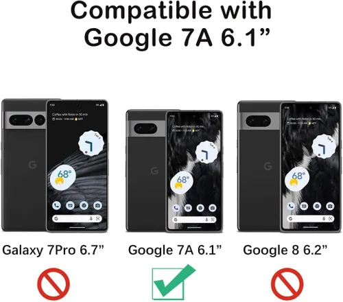 Miniatura 2 de Funda compatible con Google Pixel 7a, 2 en 1, delgada, resistente, híbrida, policarbonato duro, silicona suave, parachoques resistente