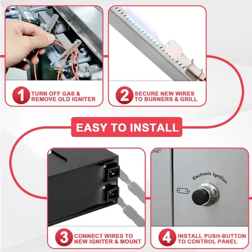 Miniatura 5 de Kit de encendido para parrilla DHLG-12 para Charbroil, Kenmore, Broil-Mate, Broil King, Nexgrill Reemplazo de piezas de encendido de parrilla