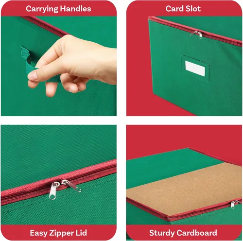 Miniatura 3 de Caja para guardar adornos navideños, con separadores, de la marca Tiny Tim Totes (capacidad para 75 adornos)