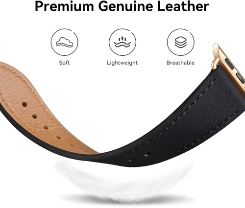 Miniatura 3 de Bestig - Correa compatible para Apple Watch de 38mm, 40mm, correa de repuesto de cuero genuino para iWatch Series 6, SE, 5, 4, 3, 2, 1, Sports &