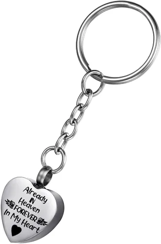 Miniatura 14 de Llavero de urna de recuerdo conmemorativo de joyería de cremación de acero inoxidable para cenizas, Acero inoxidable