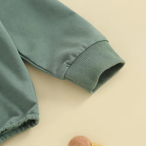 Miniatura 5 de Ropa de otoño para bebé, niño, niña, sudadera con capucha, mameluco liso de manga larga, ropa de invierno