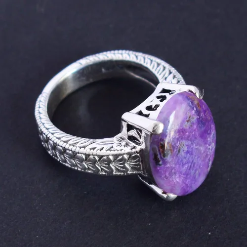 Miniatura 7 de Ravishing Impressions Precioso anillo de plata esterlina sólida de la piedra preciosa de Sugilite 925 joyería hecha a mano para las niñas