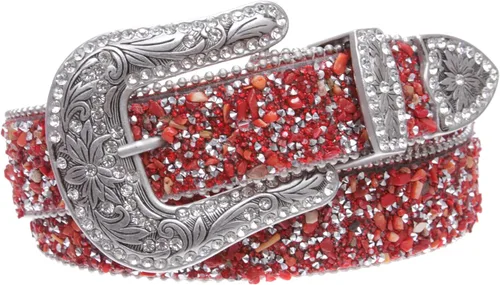 Miniatura 2 de Western Cowboy Rhinestone Bling Mesh Stone Belt - Opciones de varios