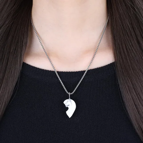 Miniatura 3 de COAI Collares con colgante de corazón en corazón para parejas