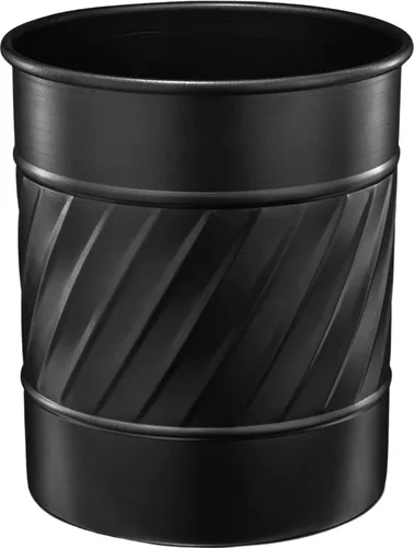 Monarch Abode Soporte para utensilios de cocina – Soporte de utensilios de metal negro en relieve ondulado, recipiente decorativo para encimera de