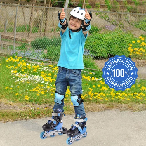 Miniatura 5 de New Bounce Patines para niños pequeños – Talla de zapato EU 28-31, US Kids Junior Size 8-11, 2 en 1 Patines para niñas, convertidos de tres ruedas a