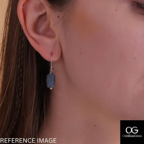 Miniatura 8 de Aretes colgantes de cristal crudo para mujeres y niñas Joyas de piedras preciosas naturales Joyas de piedra natal Plata de ley 925 Aretes