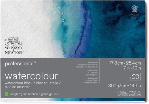 Miniatura 17 de Winsor & Newton Bloque de papel de acuarela profesional, 9" x 12", prensado en frío