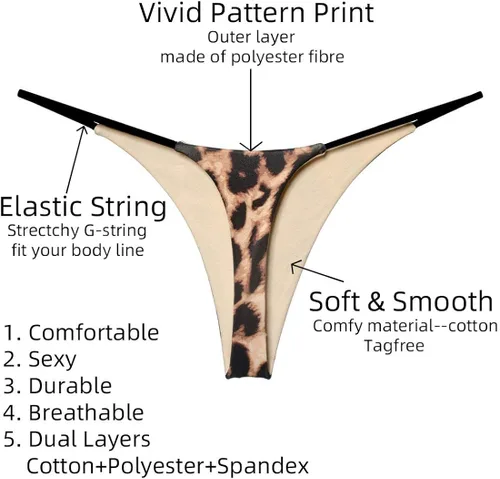 Miniatura 4 de KUKU PANDA Tangas de algodón para mujer sexy sin costuras para mujer conjunto de 3