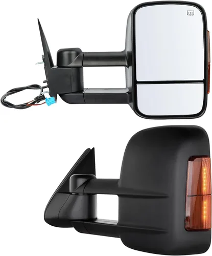 ECCPP Juego de espejos de remolque, reemplazo en pareja, compatible con Chevy Silverado 1500 2500 HD 3500 Suburban 1500 2500 Tahoe para GMC Sierra