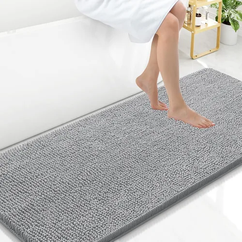Miniatura 140 de Arotive Alfombras de baño de felpilla extrasuaves y absorbentes, de 24 x 16 pulgadas, lavables a máquina, parte trasera de goma antideslizante