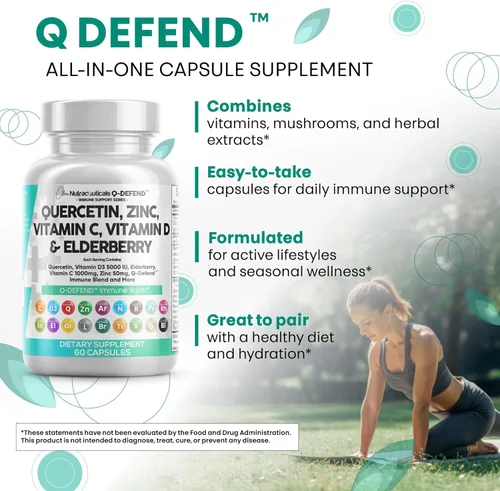 Miniatura 6 de Clean Nutraceuticals Quercetina, Zinc, Vitamina C, Vitamina D, Bromelina, Saúco - Suplemento de Apoyo Inmunológico Pulmonar para Adultos