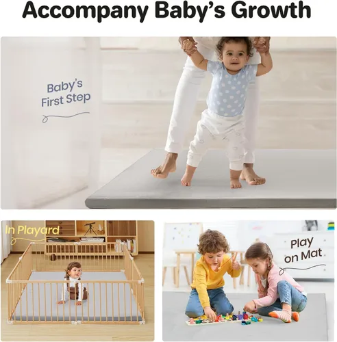 Miniatura 5 de Rinnebbit Bloques de escalada de espuma de 6 piezas para niños pequeños, juego de espuma suave para escalar y gatear con tapete de juego para bebé