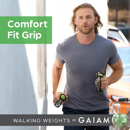 Miniatura 2 de Gaiam - Mancuernas de mano para mujeres y hombres, juego de pesas suaves para caminar con trabilla para manos Lima