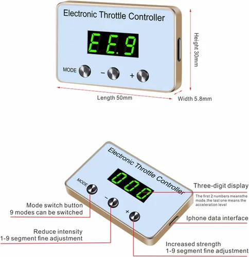 Miniatura 3 de Regulador de respuesta del acelerador electrónico 9 modos inteligente de carreras electrónico para Almera Navara D40 NP300 Pathfinder Electrónico