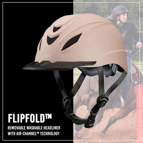 Miniatura 3 de Troxel Intrepid - Casco de equitación para caballos de silla, diseño ajustable de bajo perfil, equipo de seguridad para equitación Rosa Blush Duratec