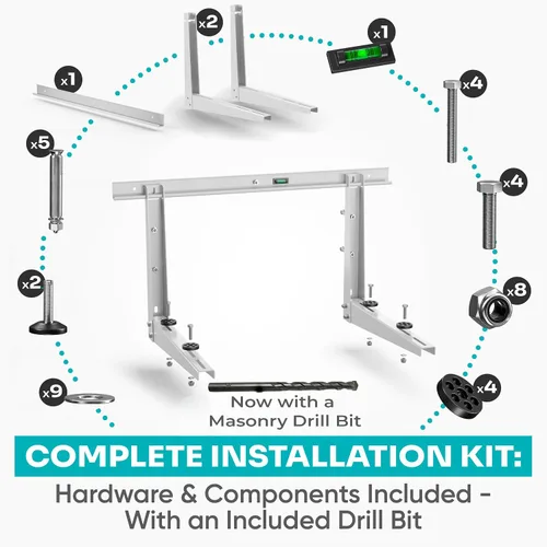 Miniatura 3 de Soporte de pared para minisplit resistente para exteriores de 9000-24000 BTU Soporte de montaje para minisplit a prueba de inclemencias del tiempo