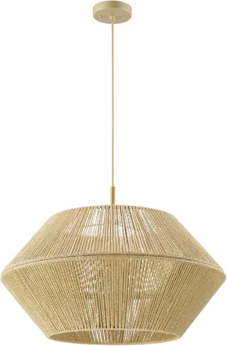 Miniatura 10 de GLOBE Electric 67000102 Lámpara colgante de 2 luces, negro mate, pantalla de hilo de papel, cable de tela trenzada, iluminación de isla de cocina