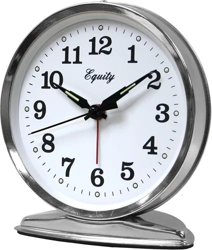 Miniatura 3 de La Crosse Technology 24014, reloj despertador a cuerda, campana fuerte, cromado, Cromo, Plateado, 1