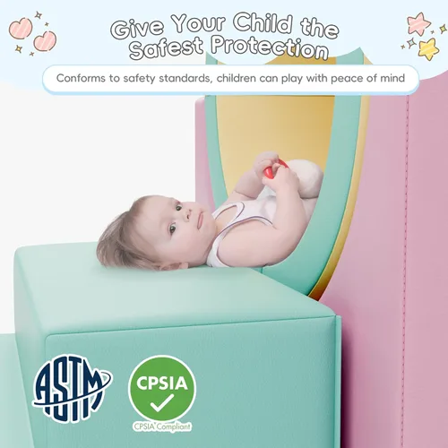 Miniatura 5 de TOLEAD Túnel/Escaleras de Espuma para Trepar, Juego de Actividad de Espuma para Trepar y Arrastrarse para Niños Pequeños y Niños, Equipo de Gimnasio