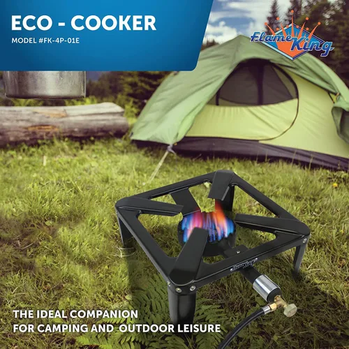 Miniatura 2 de Flame King Trabajo Pesado 120,000 BTU, 0-20 PSI, Freidora de Pavo Quemador Individual de Propano Bayou Cooker, Estufa Exterior para Elaboración