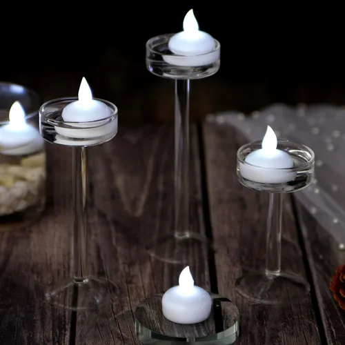 Miniatura 2 de IMAGE Velas flotantes, velas LED flotantes sin llama, paquete de 12 velas impermeables para boda, fiesta, spa, hogar, decoración interior y Blanco