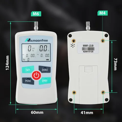 Miniatura 8 de Medidor de Fuerza Digital de 12LB, Medidor de Tirón de Disparador, Almacenamiento de Datos para Valores MAX/MIN/PROM, Medidor de Empuje y Tracción