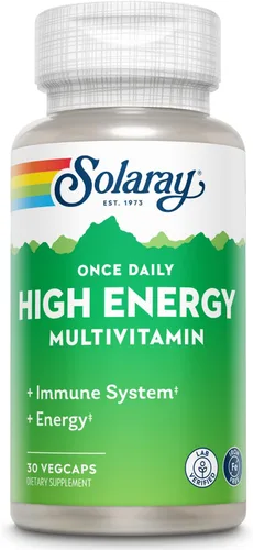 SOLARAY Multivitamínico Once Daily de alta energía, sin hierro, sistema inmunológico y apoyo energético, ingredientes de base de alimentos