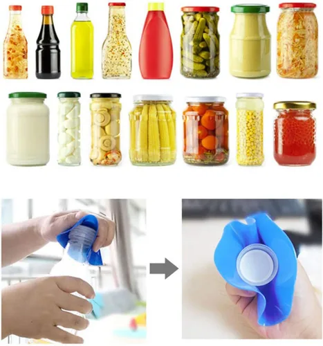 Miniatura 5 de Juego de 3, agarre de silicona para frascos, almohadillas multiusos para abrebotellas y tapas de botellas, posavasos redondos de cocina (blanco)