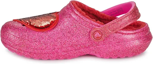 Miniatura 5 de Crocs Zueco de corazón con purpurina rosa con forro clásico unisex para adultos