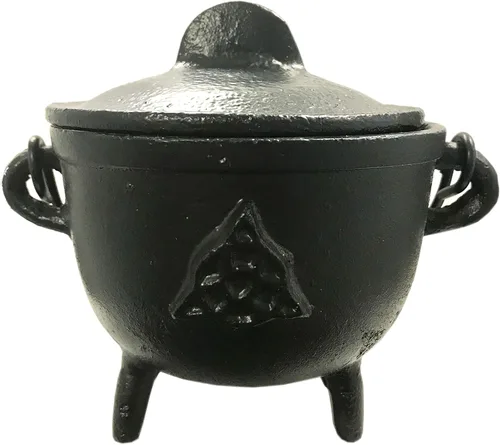 Miniatura 2 de Caldero de hierro fundido pentagrama con tapa de tamaño 4