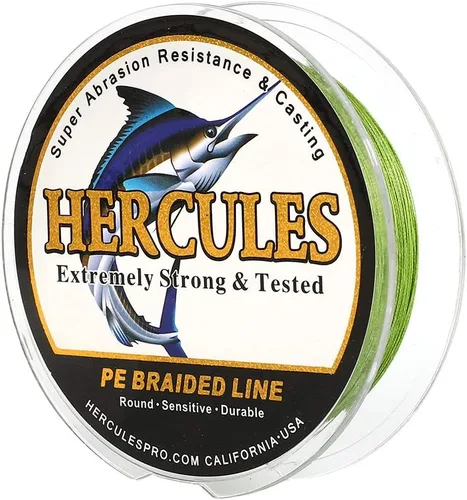 HERCULES Línea de pesca trenzada rentable súper fundida de 8 hebras de 10LB a 300LB de resistencia para agua salada, 109/328/547/1094 yardas