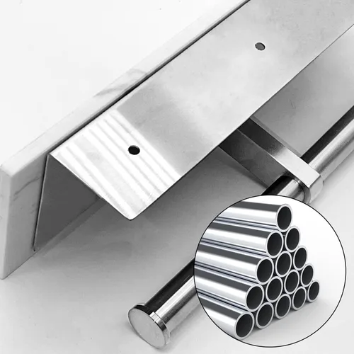 Miniatura 4 de Soporte de papel higiénico con estante, soporte de pared doble para papel higiénico y 2 ganchos adhesivos gratuitos para baño, baño, soporte