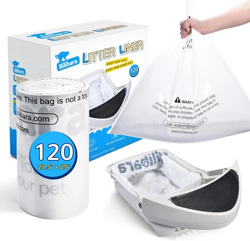 Miniatura 8 de Bolsa de arena compatible con cajas de arena para gatos 3 y 4, paquete de 60 – Bolsas de basura extra gruesas para autolimpieza de cajas de arena