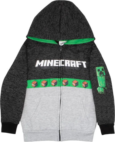 Miniatura 2 de Minecraft Creeper - Conjunto de 3 piezas para niños, sudadera con capucha y cremallera, camiseta de manga corta y pantalones deportivos