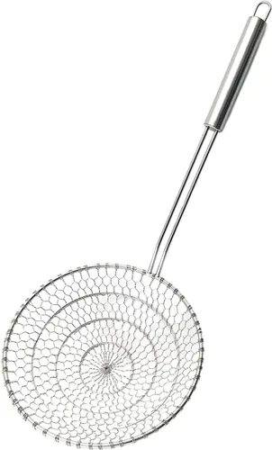 Miniatura 10 de Espumadera con red espiral, utensilios asiáticos en acero inoxidable, Plateado