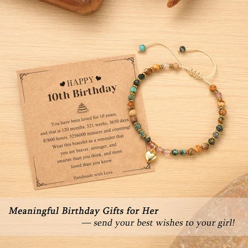Miniatura 4 de HGDEER Regalos de cumpleaños para mujer, pulsera única de piedra natural, para mujeres, adolescentes, niñas, regalos de moda para amigas, mejores