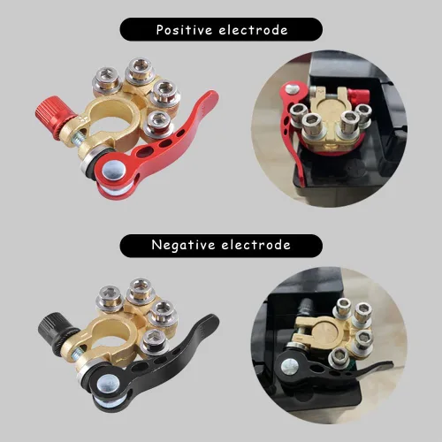 Miniatura 4 de 2 conectores de terminal de batería de automóvil de desconexión rápida de 4 vías, múltiples abrazaderas de batería para postes SAE/JIS tipo A
