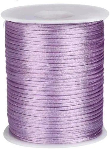 Miniatura 18 de 2.0 mm x 110 yardas de cordón de satén de nailon para abalorios, hilo trenzado para nudos chinos, rattail, macramé, pulseras, collares, fabricación