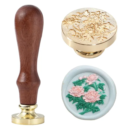 Miniatura 10 de Sello de cera – Sello de cera de sellado de semillas de loto, sello floral y vegetal, cabeza de sello de flor de loto ovalada para tarjetas, sobres