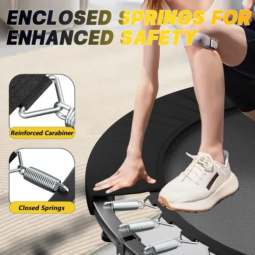 Miniatura 2 de SkyBound Rebounder Trampoline for Adults - Indoor Mini Trampoline with Bar, Fitness Rebounder with 3 Adjustable Foam Handles, Exercise Trampoline