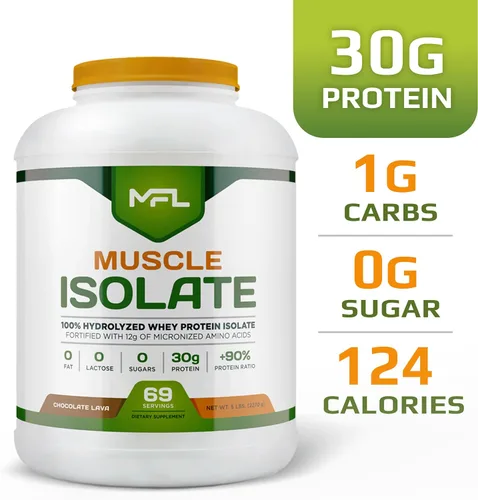 Miniatura 4 de MFL 100% proteína aislada l 1.06 oz de proteína l 0.42 oz de aminoácidos l Keto Friendly l Bajo en carbohidratos l 5 libras (Chocolate Lava)