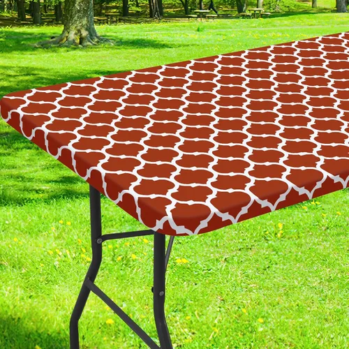 Miniatura 11 de Smiry Mantel cuadrado para mesa de pícnic, manteles de camping impermeables elásticos ajustables, protector de mantel de vinilo con respaldo de Gris