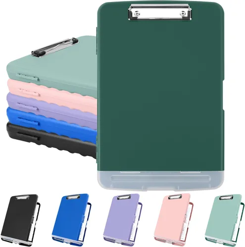 Miniatura 13 de Meiikun Portapapeles con almacenamiento, protección resistente a prueba de golpes, bolsa interna para bolígrafo y clip de metal, tableros de clip