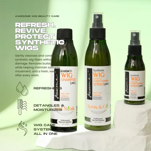 Miniatura 2 de Awesome Champú sintético para peluca y acondicionador en aerosol: pH 6, juego de 2 de alta calidad, revitaliza pelucas sintéticas, contiene aceite