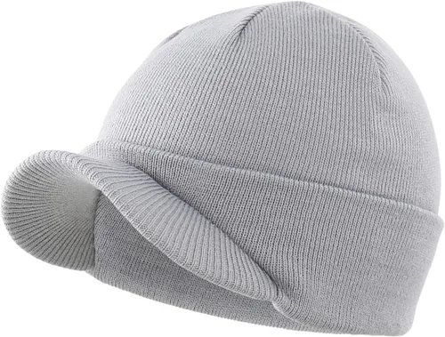 Miniatura 30 de Home Prefer - Gorro de invierno para hombre con visera, cálida y doble punto.