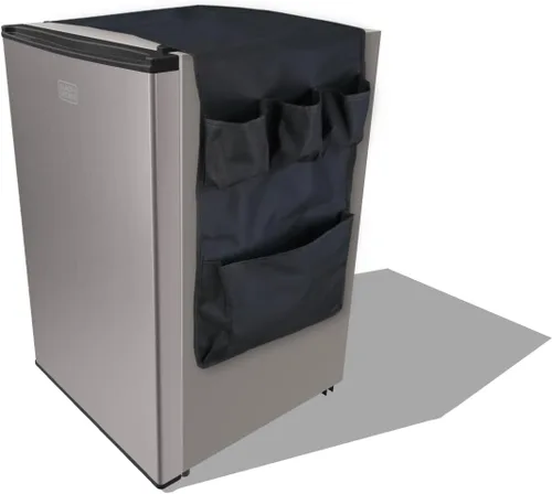 Iconikal Kitchen Over-Top - Mini refrigerador de bebidas, organizador de bolsillo para alimentos, especias, utensilios, color negro